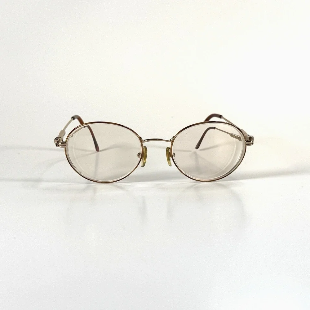 VTG‎ Gucci Knot Round Eyeglasses Frame Only 51-19-132 Metal Gold Womens Full Rim